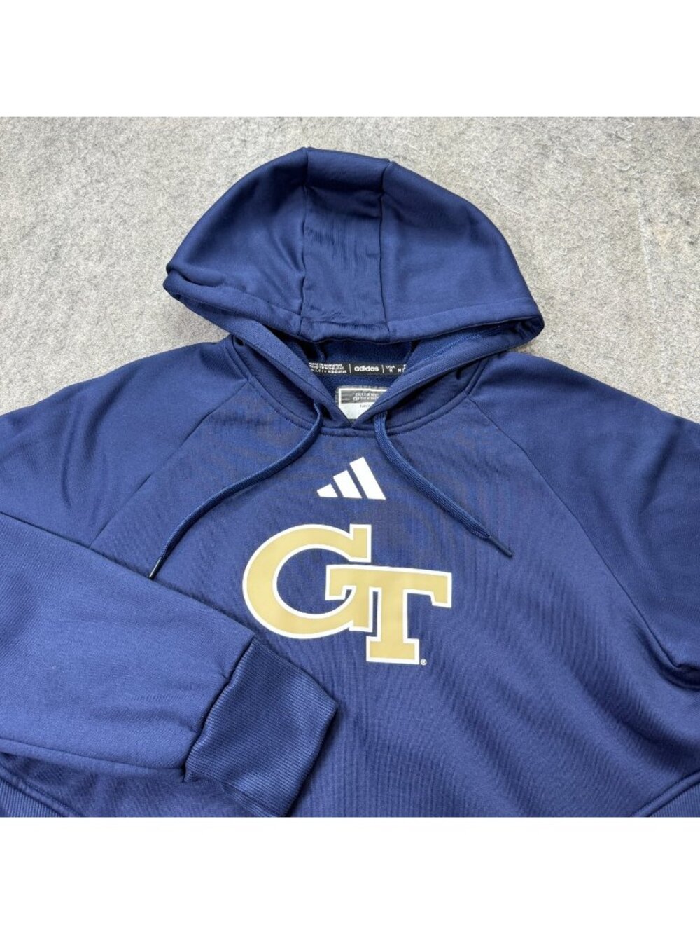 Georgia Tech Yellow Jackets Adidas Hoodie Women's M Blue Fleece Pullover b194